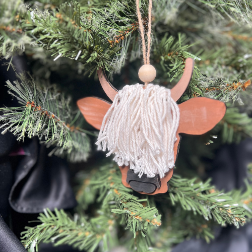 Highland Cow Macrame Ornament